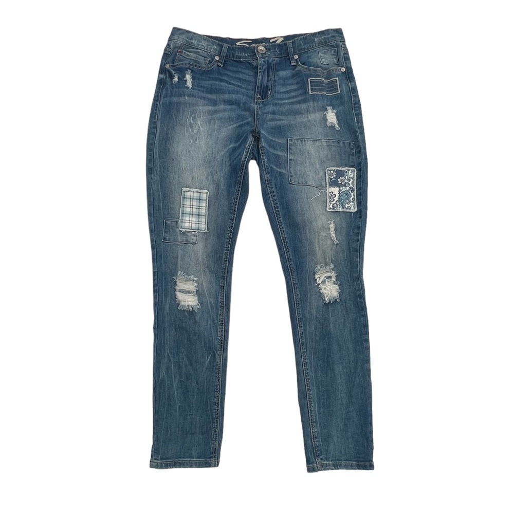 Seven7 Distressed Patched Girlfriend Jeans Size 30 Women’s